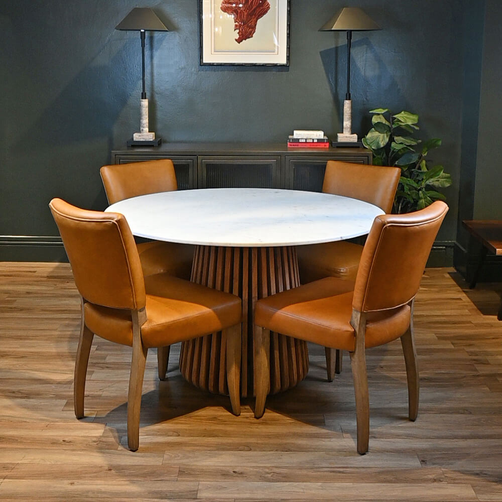 Hardwood round on sale dining table